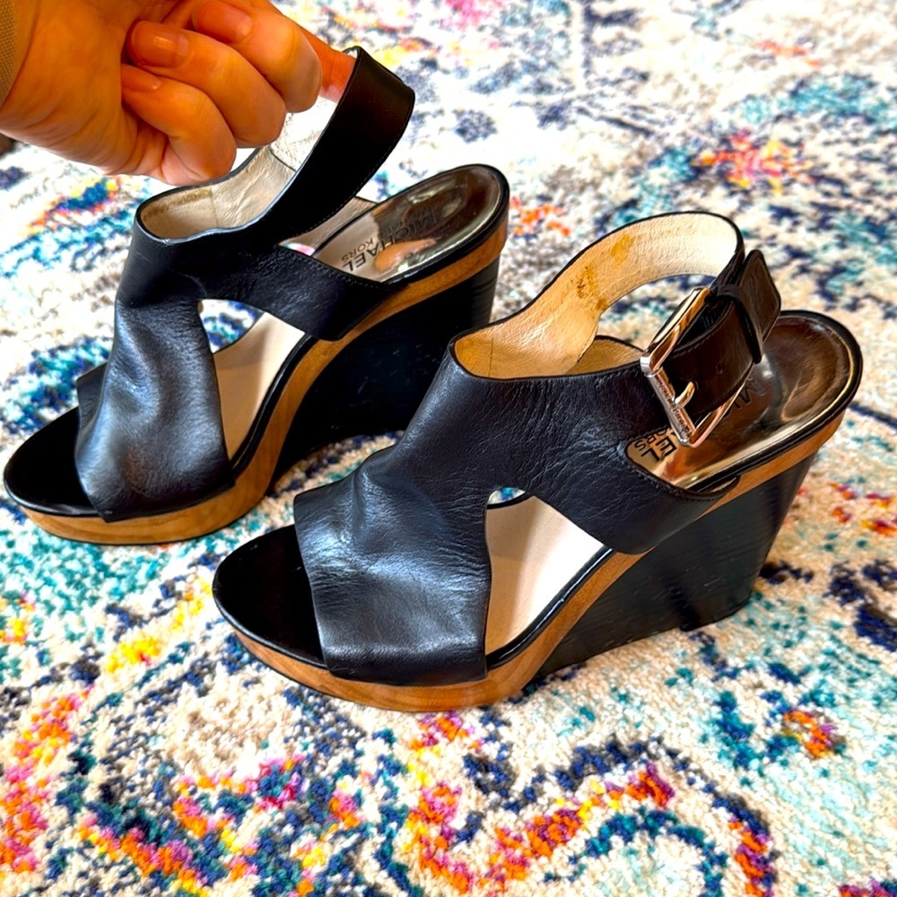 MICHAEL Michael Kors Josephine Leather Platform Wedge Sandal - Picture 4 of 11